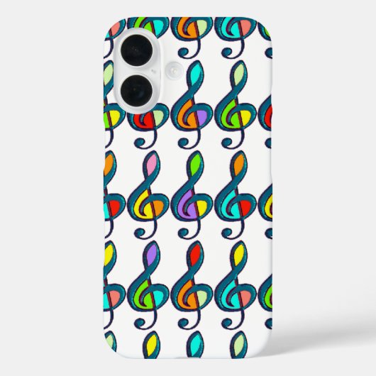 gekleurd G clef muzieknoten patroon Case-Mate iPhone Case (Achterkant)