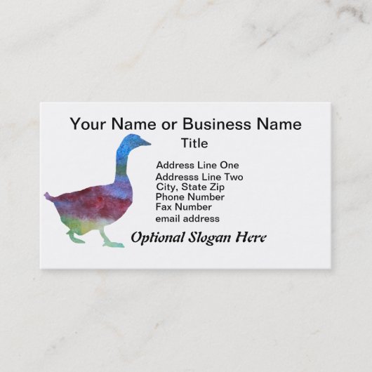 gekleurd ganzen visitekaartje (Voorkant)