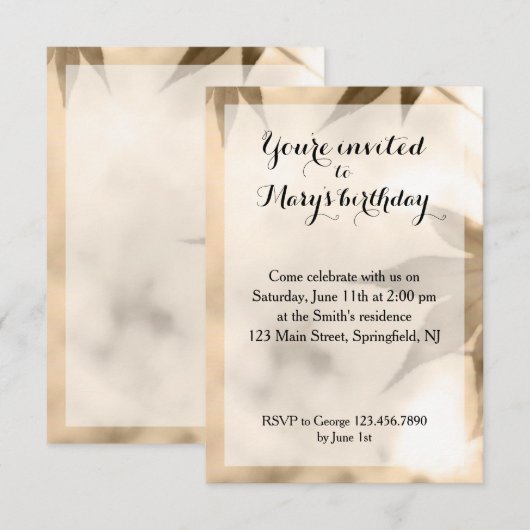 Gekleurd gebladerte verjaardag kaart (Voorkant / Achterkant)