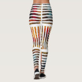 gekleurd Geometrisch Abstract bandpatroon Leggings (Achterkant)
