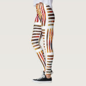 gekleurd Geometrisch Abstract bandpatroon Leggings (Links)