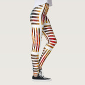 gekleurd Geometrisch Abstract bandpatroon Leggings (Rechts)
