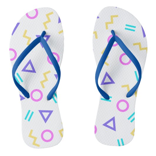 Gekleurd geometrisch vormenpatroon teenslippers (Voetbed)
