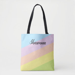 gekleurd gestreept tote bag