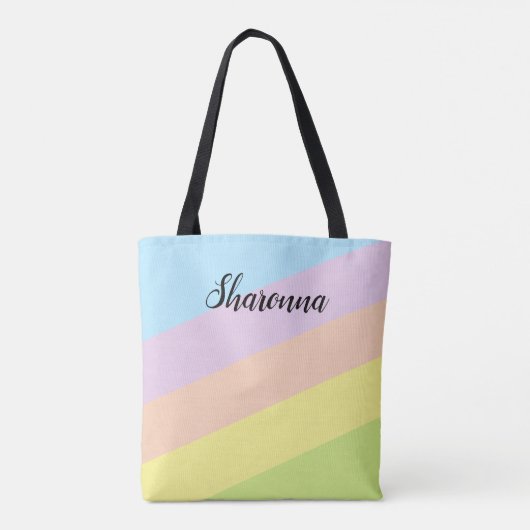  gekleurd gestreept tote bag (Achterkant)