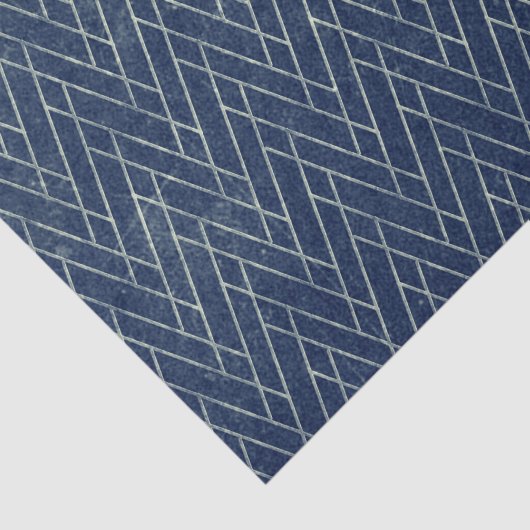 Gekleurd getextureerd geometrisch blauw grijs tissuepapier (Detail)