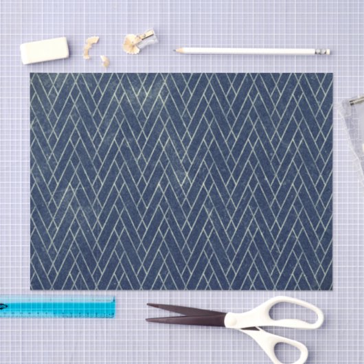 Gekleurd getextureerd geometrisch blauw grijs tissuepapier (Craft)