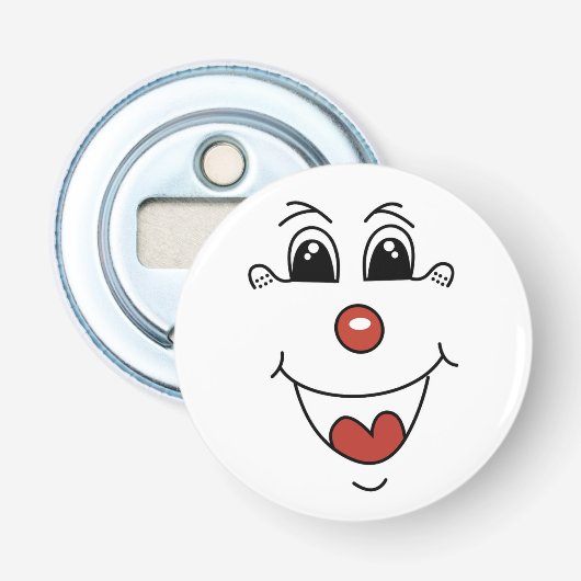 GEKLEURD GEZICHT BUTTON FLESOPENER (Voorkant)