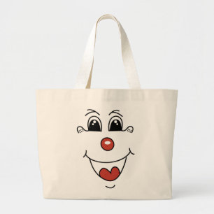 GEKLEURD GEZICHT GROTE TOTE BAG