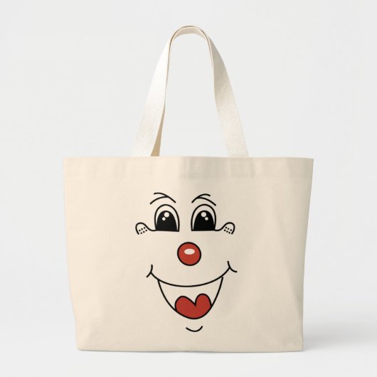 GEKLEURD GEZICHT GROTE TOTE BAG (Voorkant)