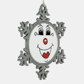 GEKLEURD GEZICHT TIN SNEEUWVLOK ORNAMENT (Links)