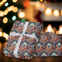 Gekleurd Glas-in-lood Kerst Muis Patroon