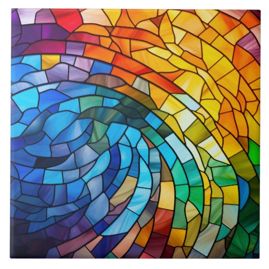 Gekleurd Glas-in-lood Tegeltje (Voorkant)