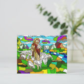 gekleurd glas jesus briefkaart (Staand voorkant)
