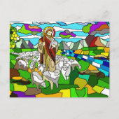 gekleurd glas jesus briefkaart (Voorkant)