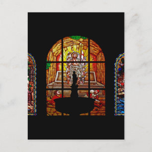 gekleurd glas jesus briefkaart