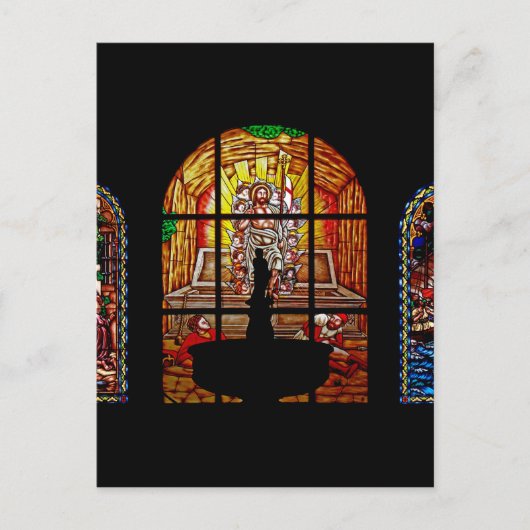 gekleurd glas jesus briefkaart (Voorkant)