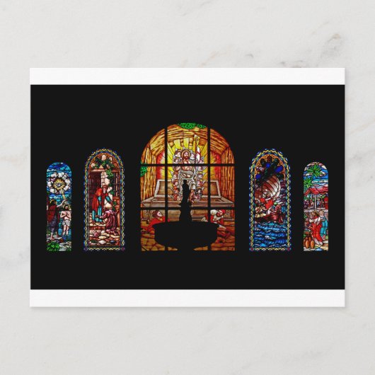 gekleurd glas jesus briefkaart (Voorkant)