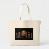 gekleurd glas jesus grote tote bag (Voorkant)