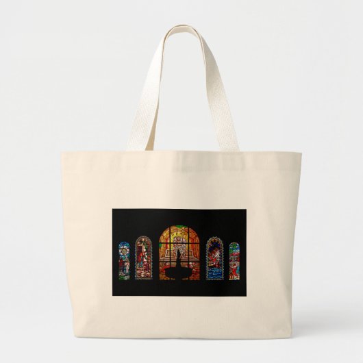 gekleurd glas jesus grote tote bag (Voorkant)