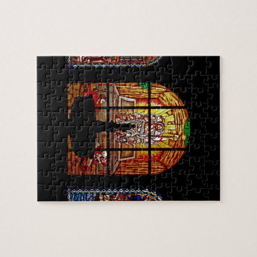gekleurd glas jesus legpuzzel (Horizontaal)