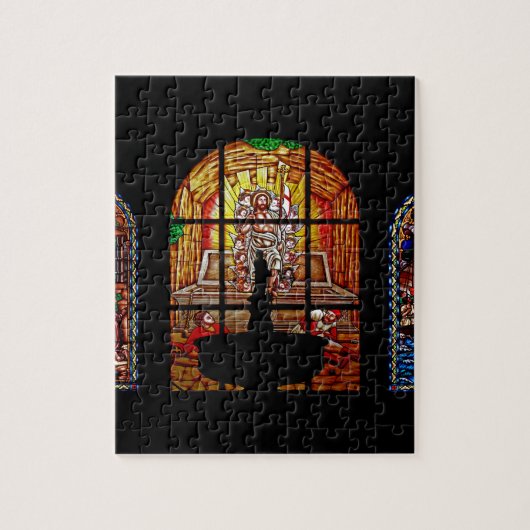 gekleurd glas jesus legpuzzel (Verticaal)