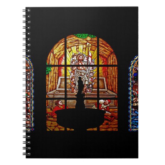 gekleurd glas jesus notitieboek (Voorkant)
