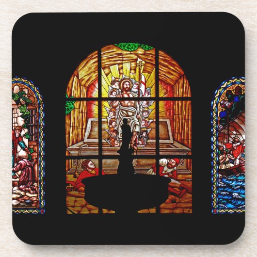 gekleurd glas jesus onderzetter (Voorkant)