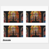 gekleurd glas jesus rechthoekige sticker (Vel)
