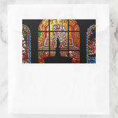 gekleurd glas jesus rechthoekige sticker (Tas)