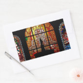 gekleurd glas jesus rechthoekige sticker (Envelop)