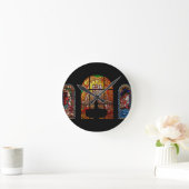 gekleurd glas jesus ronde klok (Huis)