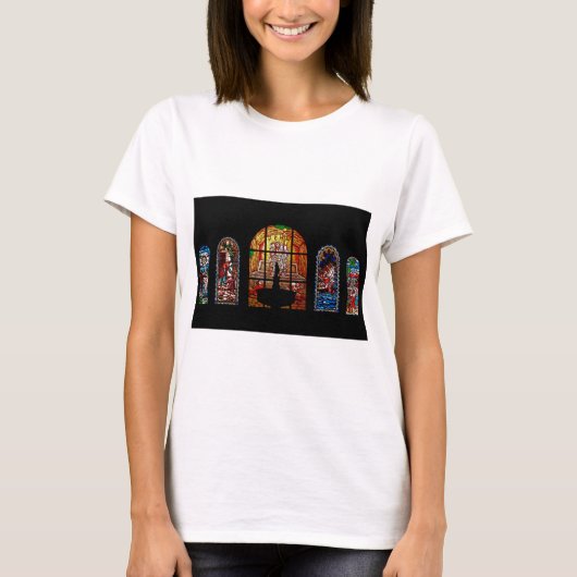 gekleurd glas jesus t-shirt (Voorkant)