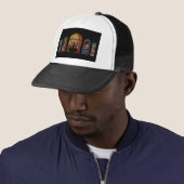 gekleurd glas jesus trucker pet (In situ)