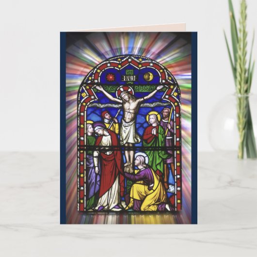 gekleurd glas jesus wenskaart kaart (Voorkant)