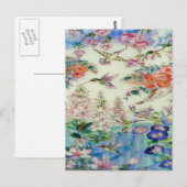 Gekleurd glas WOW voor mensapen en bloemen Briefkaart (Voorkant / Achterkant)