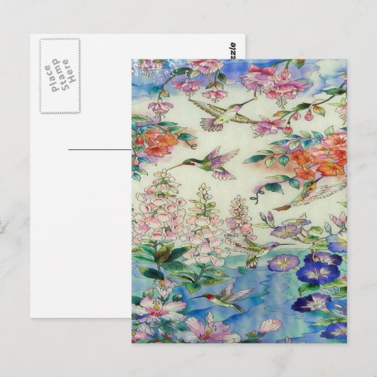 Gekleurd glas WOW voor mensapen en bloemen Briefkaart (Voorkant / Achterkant)