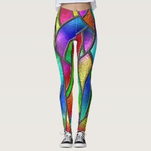 Gekleurd Glaspatroon 3D Textuur Leggings