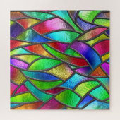 Gekleurd Glaspatroon 3D Textuur Legpuzzel (Horizontaal)