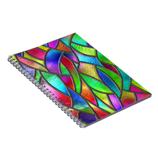 Gekleurd Glaspatroon 3D Textuur Notitieboek (Rechterzijde)