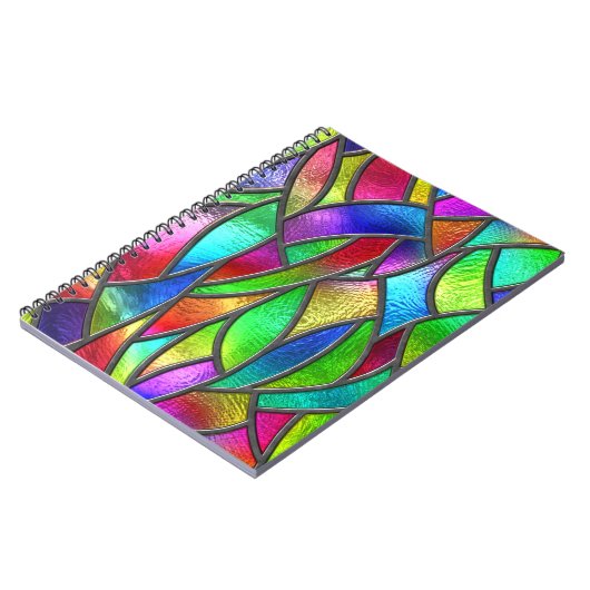 Gekleurd Glaspatroon 3D Textuur Notitieboek (Linkerzijde)