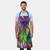 Gekleurd Glaspatroon 3D Textuur Schort (Gedragen)
