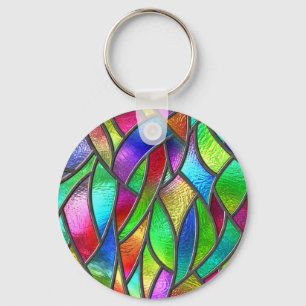 Gekleurd Glaspatroon 3D Textuur Sleutelhanger