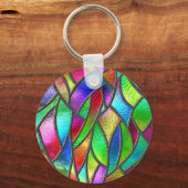 Gekleurd Glaspatroon 3D Textuur Sleutelhanger (Achterkant)