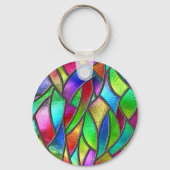 Gekleurd Glaspatroon 3D Textuur Sleutelhanger (Achterkant)