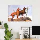 gekleurd Great Danes Poster (Thuiskantoor)