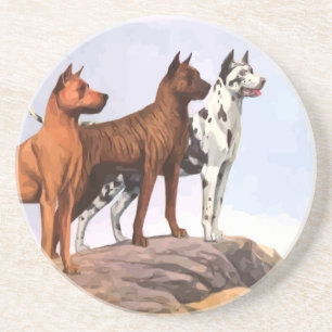 gekleurd Great Danes Sandstone-Onderzetter Zandsteen Onderzetter