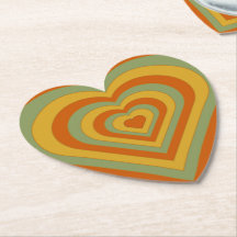 Gekleurd Groovy Retro Layered Love Heart