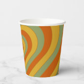 Gekleurd Groovy Retro Layered Love Heart Papieren Bekers (Achterkant)