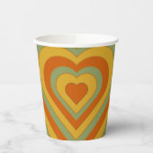 Gekleurd Groovy Retro Layered Love Heart Papieren Bekers (Links)